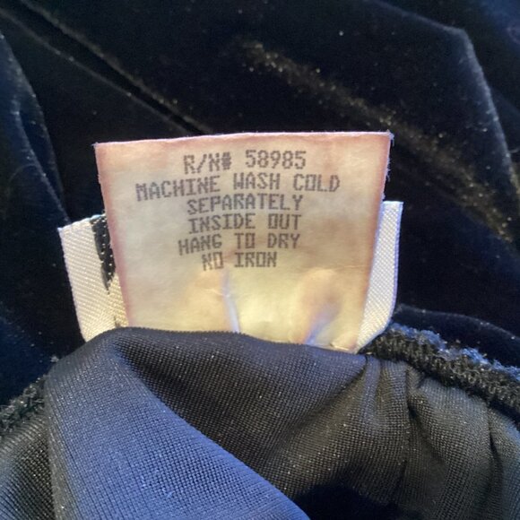 Vintage CLIO Velvet Bead-Fringed Hem Pencil Skirt Sz PS Black #173J - Picture 12 of 12